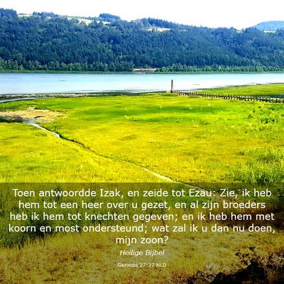 Picture 03 - Genesis 27:37 NLD - Toen antwoordde Izak, en zeide tot Ezau: Zie, ik - Bible Verse Picture