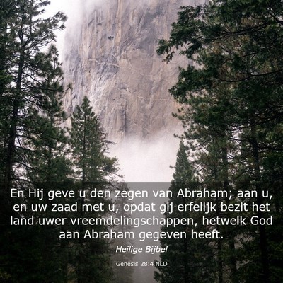 Picture 03 - Genesis 28:4 NLD - En Hij geve u den zegen van Abraham; aan u, en uw - Bible Verse Picture