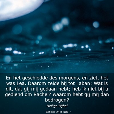 Picture 03 - Genesis 29:25 NLD - En het geschiedde des morgens, en ziet, het was - Bible Verse Picture