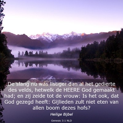 Picture 03 - Genesis 3:1 NLD - De slang nu was listiger dan al het gedierte des - Bible Verse Picture