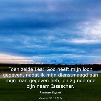 Picture 03 - Genesis 30:18 NLD - Toen zeide Lea: God heeft mijn loon gegeven, - Bible Verse Picture