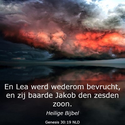 Picture 03 - Genesis 30:19 NLD - En Lea werd wederom bevrucht, en zij baarde Jakob - Bible Verse Picture