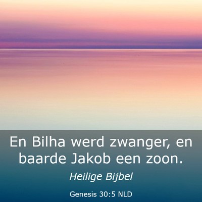 Picture 03 - Genesis 30:5 NLD - En Bilha werd zwanger, en baarde Jakob een - Bible Verse Picture