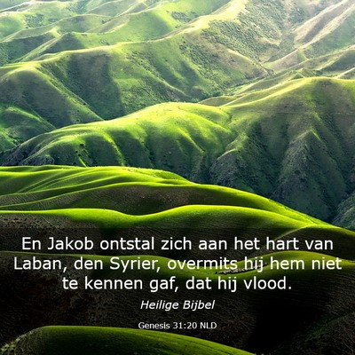 Picture 03 - Genesis 31:20 NLD - En Jakob ontstal zich aan het hart van Laban, den - Bible Verse Picture