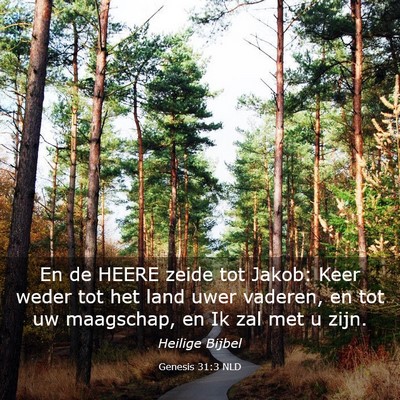 Picture 03 - Genesis 31:3 NLD - En de HEERE zeide tot Jakob: Keer weder tot het - Bible Verse Picture