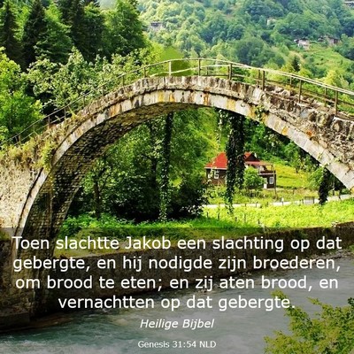 Picture 03 - Genesis 31:54 NLD - Toen slachtte Jakob een slachting op dat - Bible Verse Picture