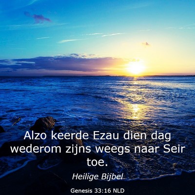 Picture 03 - Genesis 33:16 NLD - Alzo keerde Ezau dien dag wederom zijns weegs - Bible Verse Picture