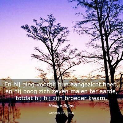 Picture 03 - Genesis 33:3 NLD - En hij ging voorbij hun aangezicht heen, en hij - Bible Verse Picture