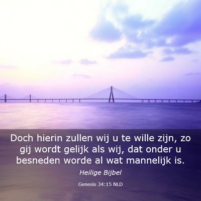 Picture 03 - Genesis 34:15 NLD - Doch hierin zullen wij u te wille zijn, zo gij - Bible Verse Picture