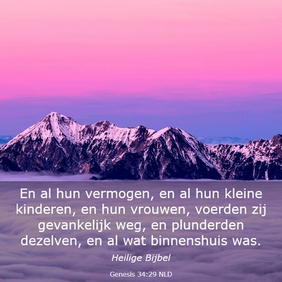 Picture 03 - Genesis 34:29 NLD - En al hun vermogen, en al hun kleine kinderen, en - Bible Verse Picture