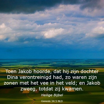 Picture 03 - Genesis 34:5 NLD - Toen Jakob hoorde, dat hij zijn dochter Dina - Bible Verse Picture
