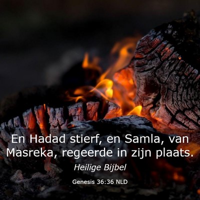 Picture 03 - Genesis 36:36 NLD - En Hadad stierf, en Samla, van Masreka, regeerde - Bible Verse Picture