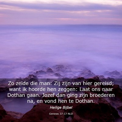 Picture 03 - Genesis 37:17 NLD - Zo zeide die man: Zij zijn van hier gereisd; want - Bible Verse Picture