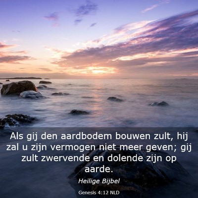 Picture 03 - Genesis 4:12 NLD - Als gij den aardbodem bouwen zult, hij zal u zijn - Bible Verse Picture