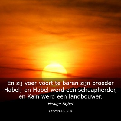 Picture 03 - Genesis 4:2 NLD - En zij voer voort te baren zijn broeder Habel; en - Bible Verse Picture
