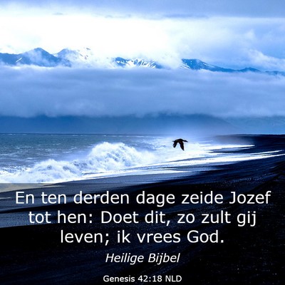 Picture 03 - Genesis 42:18 NLD - En ten derden dage zeide Jozef tot hen: Doet dit, - Bible Verse Picture
