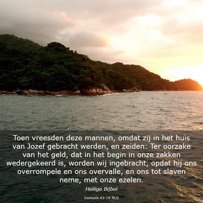 Picture 03 - Genesis 43:18 NLD - Toen vreesden deze mannen, omdat zij in het huis - Bible Verse Picture