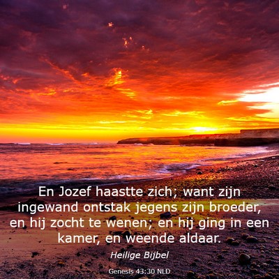 Picture 03 - Genesis 43:30 NLD - En Jozef haastte zich; want zijn ingewand ontstak - Bible Verse Picture