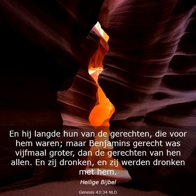 Picture 03 - Genesis 43:34 NLD - En hij langde hun van de gerechten, die voor hem - Bible Verse Picture