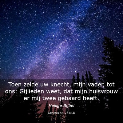 Picture 03 - Genesis 44:27 NLD - Toen zeide uw knecht, mijn vader, tot ons: - Bible Verse Picture