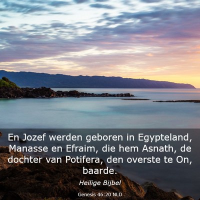 Picture 03 - Genesis 46:20 NLD - En Jozef werden geboren in Egypteland, Manasse en - Bible Verse Picture