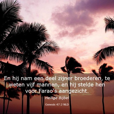 Picture 03 - Genesis 47:2 NLD - En hij nam een deel zijner broederen, te weten - Bible Verse Picture