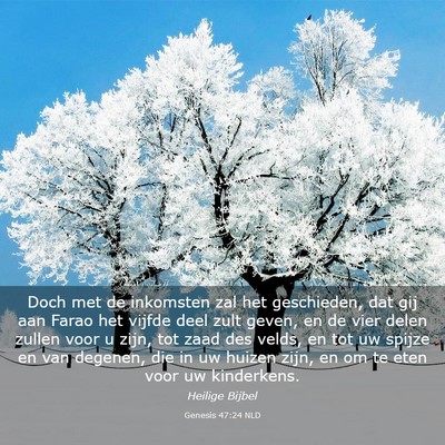 Picture 03 - Genesis 47:24 NLD - Doch met de inkomsten zal het geschieden, dat gij - Bible Verse Picture