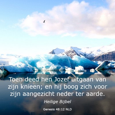 Picture 03 - Genesis 48:12 NLD - Toen deed hen Jozef uitgaan van zijn knieen; en - Bible Verse Picture