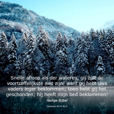 Picture 03 - Genesis 49:4 NLD - Snelle afloop als der wateren, gij zult de - Bible Verse Picture