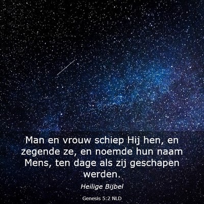 Picture 03 - Genesis 5:2 NLD - Man en vrouw schiep Hij hen, en zegende ze, en - Bible Verse Picture