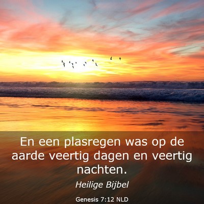 Picture 03 - Genesis 7:12 NLD - En een plasregen was op de aarde veertig dagen en - Bible Verse Picture
