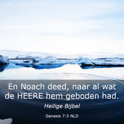 Picture 03 - Genesis 7:5 NLD - En Noach deed, naar al wat de HEERE hem geboden - Bible Verse Picture