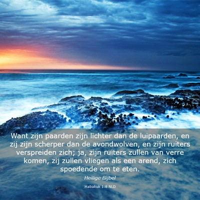 Picture 03 - Habakuk 1:8 NLD - Want zijn paarden zijn lichter dan de luipaarden, - Bible Verse Picture