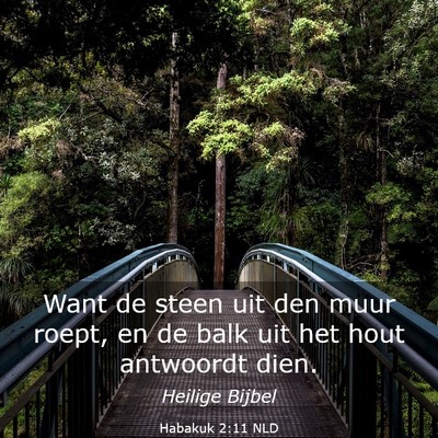 Picture 03 - Habakuk 2:11 NLD - Want de steen uit den muur roept, en de balk uit - Bible Verse Picture