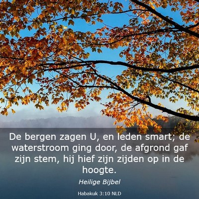 Picture 03 - Habakuk 3:10 NLD - De bergen zagen U, en leden smart; de waterstroom - Bible Verse Picture