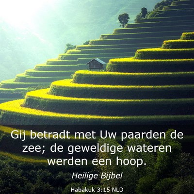 Picture 03 - Habakuk 3:15 NLD - Gij betradt met Uw paarden de zee; de geweldige - Bible Verse Picture