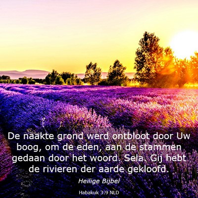 Picture 03 - Habakuk 3:9 NLD - De naakte grond werd ontbloot door Uw boog, om de - Bible Verse Picture