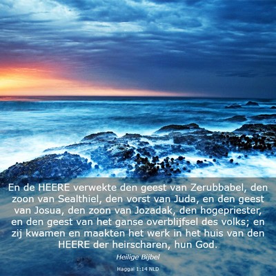 Picture 03 - Haggaï 1:14 NLD - En de HEERE verwekte den geest van Zerubbabel, - Bible Verse Picture