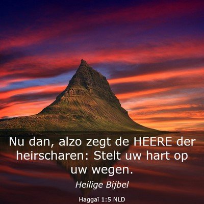 Picture 03 - Haggaï 1:5 NLD - Nu dan, alzo zegt de HEERE der heirscharen: Stelt - Bible Verse Picture