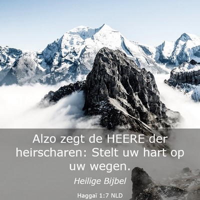 Picture 03 - Haggaï 1:7 NLD - Alzo zegt de HEERE der heirscharen: Stelt uw hart - Bible Verse Picture