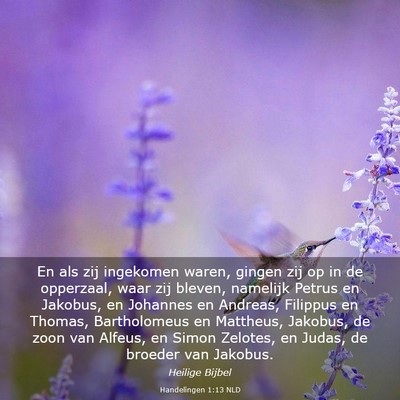 Picture 03 - Handelingen 1:13 NLD - En als zij ingekomen waren, gingen zij op in de - Bible Verse Picture