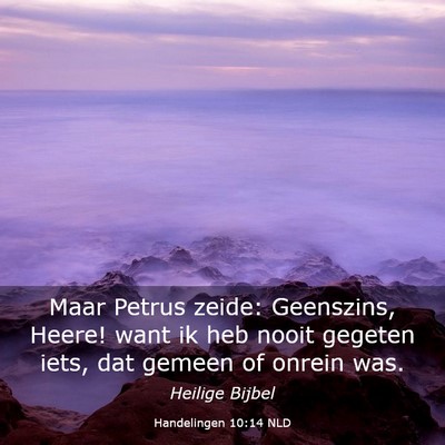 Picture 03 - Handelingen 10:14 NLD - Maar Petrus zeide: Geenszins, Heere! want ik heb - Bible Verse Picture