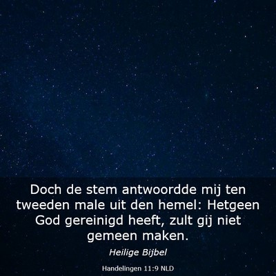 Picture 03 - Handelingen 11:9 NLD - Doch de stem antwoordde mij ten tweeden male uit - Bible Verse Picture