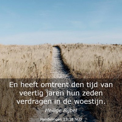 Picture 03 - Handelingen 13:18 NLD - En heeft omtrent den tijd van veertig jaren hun - Bible Verse Picture