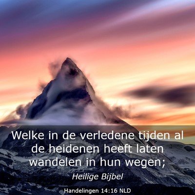 Picture 03 - Handelingen 14:16 NLD - Welke in de verledene tijden al de heidenen heeft - Bible Verse Picture