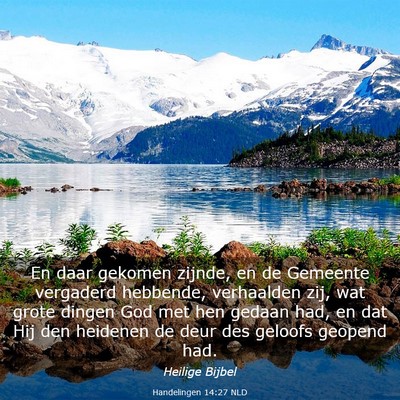 Picture 03 - Handelingen 14:27 NLD - En daar gekomen zijnde, en de Gemeente vergaderd - Bible Verse Picture