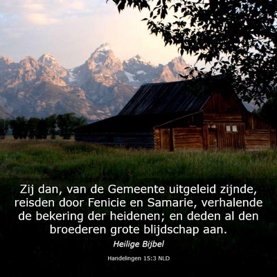 Picture 03 - Handelingen 15:3 NLD - Zij dan, van de Gemeente uitgeleid zijnde, - Bible Verse Picture