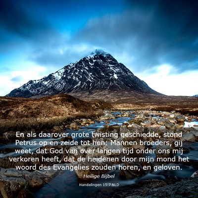 Picture 03 - Handelingen 15:7 NLD - En als daarover grote twisting geschiedde, stond - Bible Verse Picture