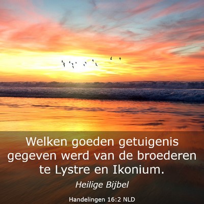 Picture 03 - Handelingen 16:2 NLD - Welken goeden getuigenis gegeven werd van de - Bible Verse Picture