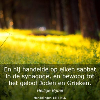 Picture 03 - Handelingen 18:4 NLD - En hij handelde op elken sabbat in de synagoge, - Bible Verse Picture